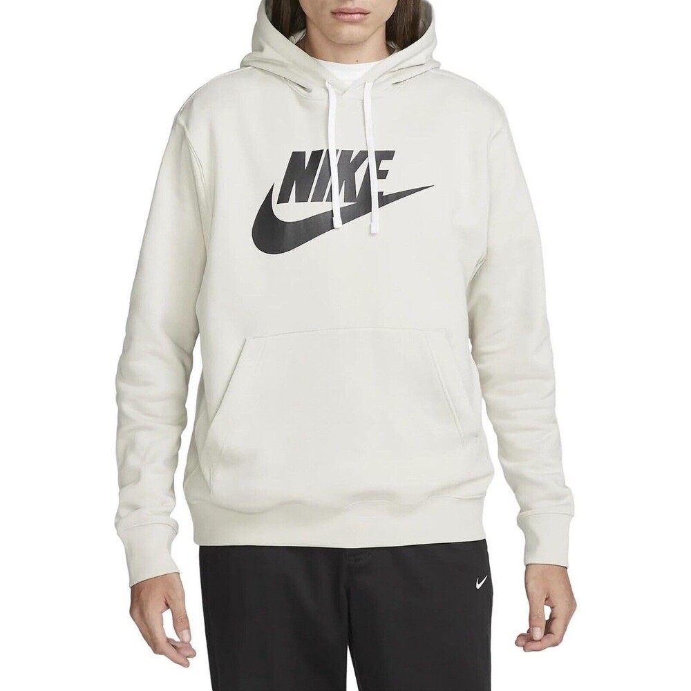 Nike Men's Sportswear Club Pullover Hoodie Size Large Light Bone BV2973-073 NEW
